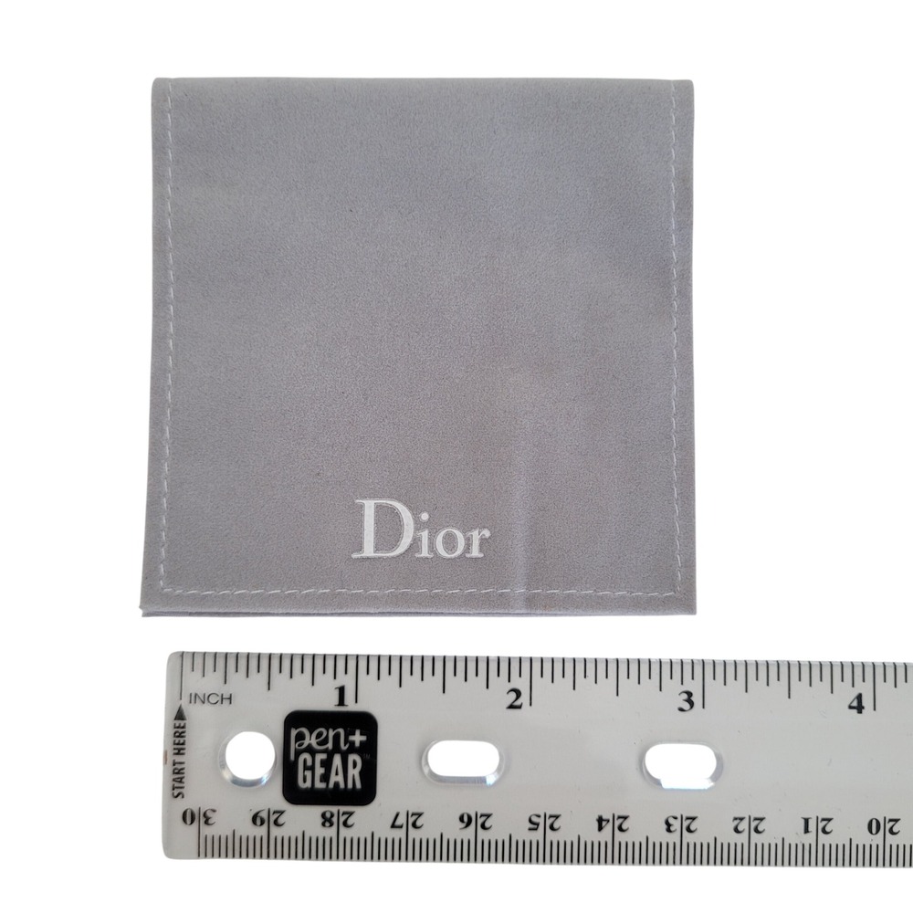 Dior Small Grey Suede Jewelry Pouch Mini Travel Dust Bag Case Ring Earring